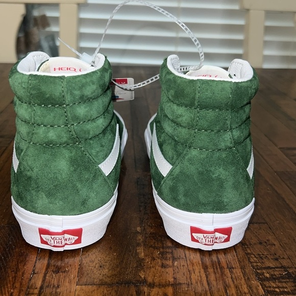 Vans Sk8 hi White and Green Sneakers in Douglas Fir Suede Waffle Sole HEIQ - Picture 4 of 13